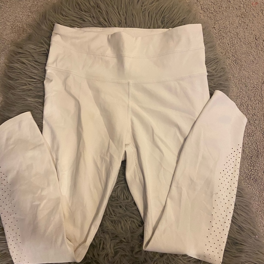 White High Waisted Detailed Athleta Leggings